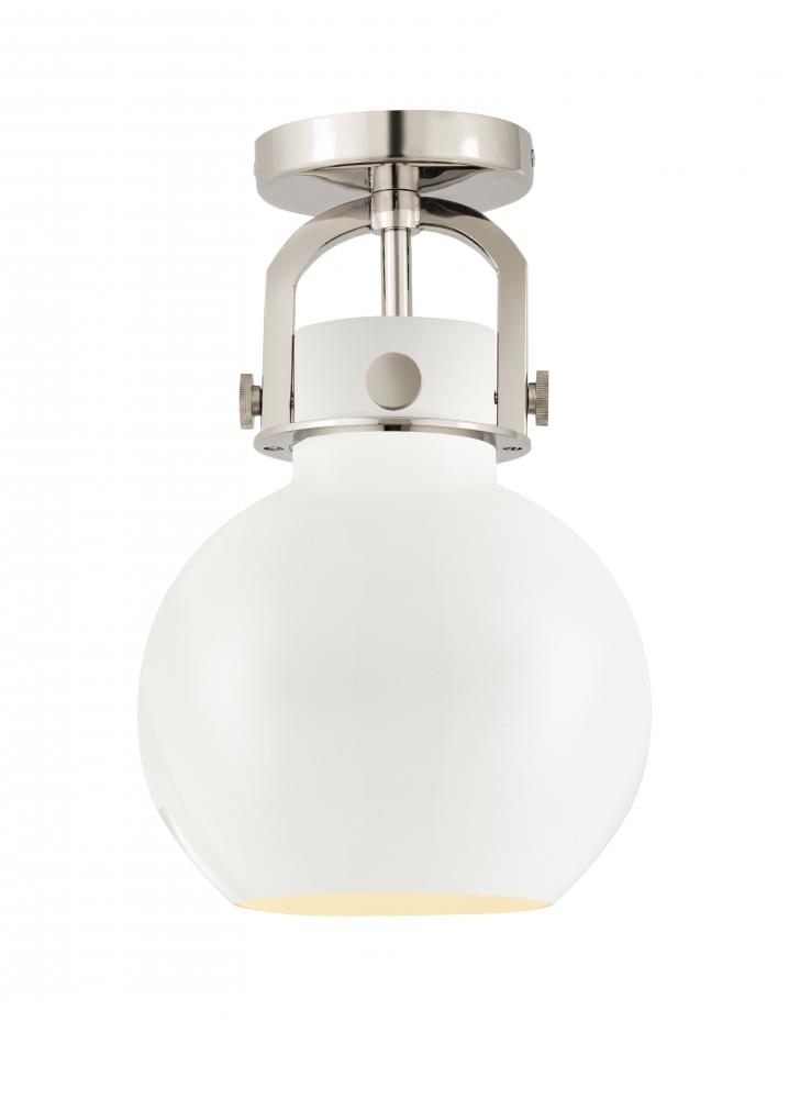 Newton Sphere - 1 Light - 8 inch - Polished Nickel - Flush Mount