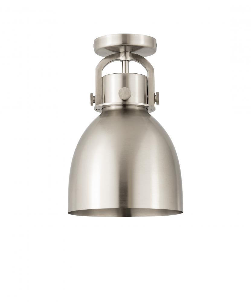 Newton Sphere - 1 Light - 8 inch - Satin Nickel - Flush Mount