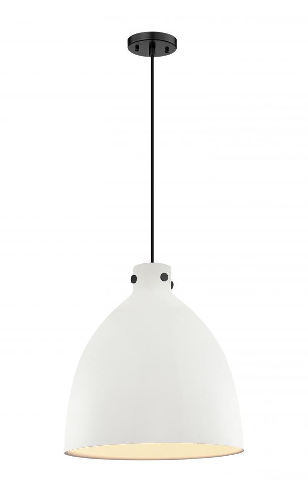 Newton Sphere - 1 Light - 18 inch - Matte Black - Cord hung - Pendant