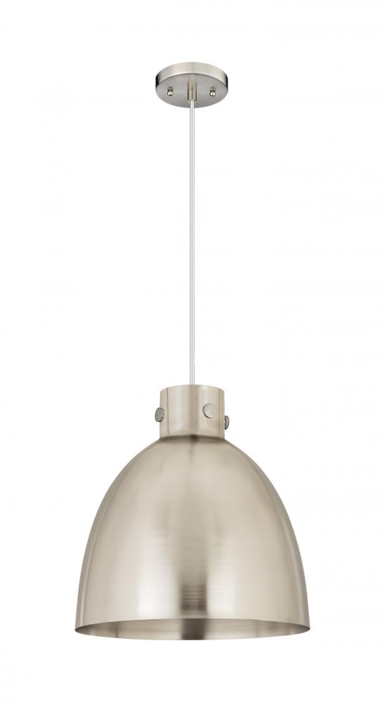 Newton Sphere - 1 Light - 14 inch - Satin Nickel - Cord hung - Pendant