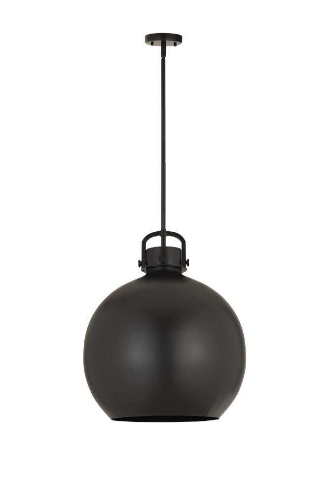 Newton Sphere - 1 Light - 18 inch - Matte Black - Pendant