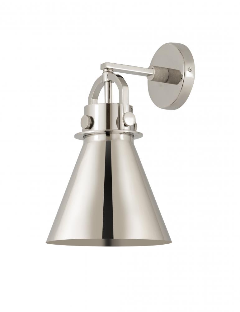 Newton Cone - 1 Light - 8 inch - Polished Nickel - Sconce