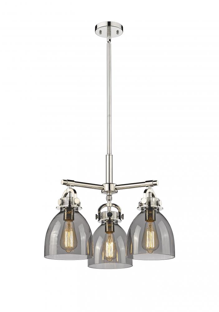 Newton Bell - 3 Light - 21 inch - Polished Nickel - Pendant