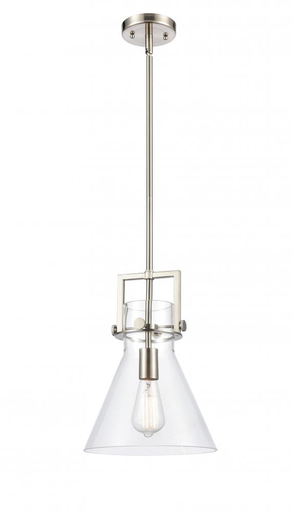 Newton Cone - 1 Light - 10 inch - Satin Nickel - Mini Pendant