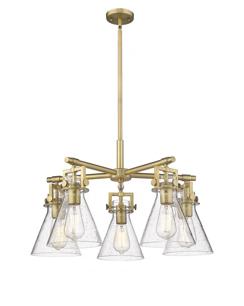 Newton Cone - 5 Light - 26 inch - Brushed Brass - Chandelier