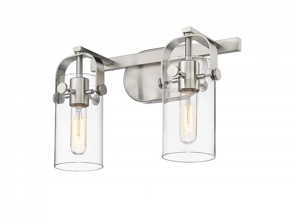 Pilaster II Cylinder - 2 Light - 15 inch - Satin Nickel - Bath Vanity Light