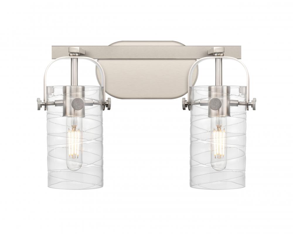 Pilaster II Cylinder - 2 Light - 15 inch - Satin Nickel - Bath Vanity Light