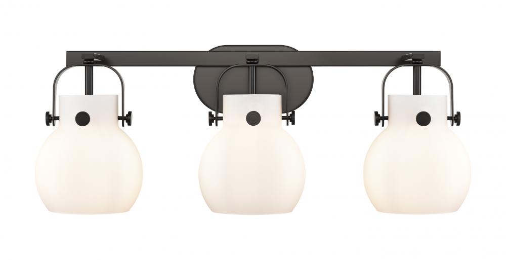 Pilaster II Sphere - 3 Light - 27 inch - Matte Black - Bath Vanity Light