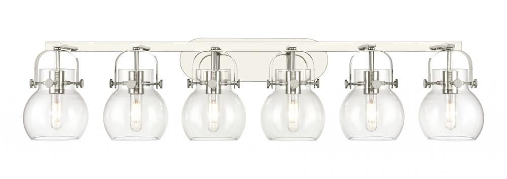 Pilaster II Sphere - 6 Light - 46 inch - Polished Nickel - Bath Vanity Light