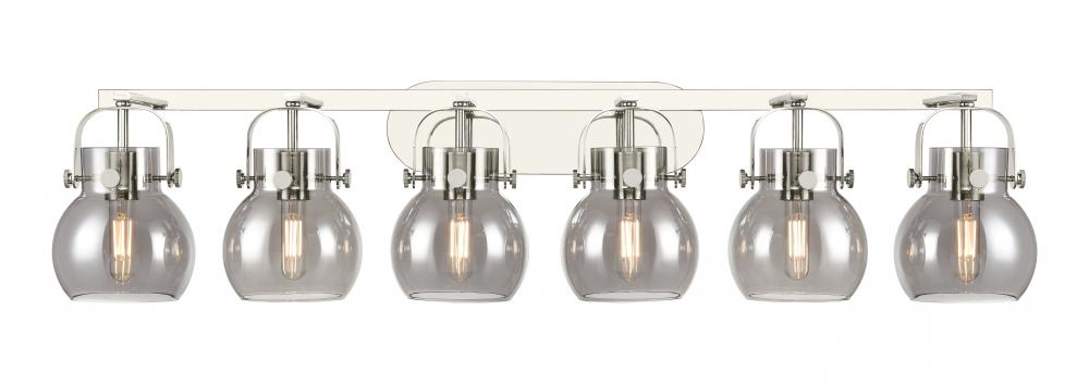 Pilaster II Sphere - 6 Light - 46 inch - Polished Nickel - Bath Vanity Light