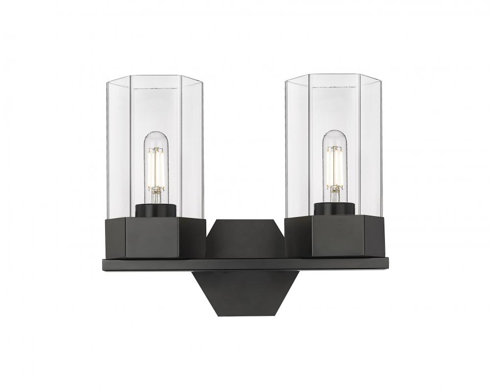 Claverack - 2 Light - 13 inch - Matte Black - Bath Vanity Light