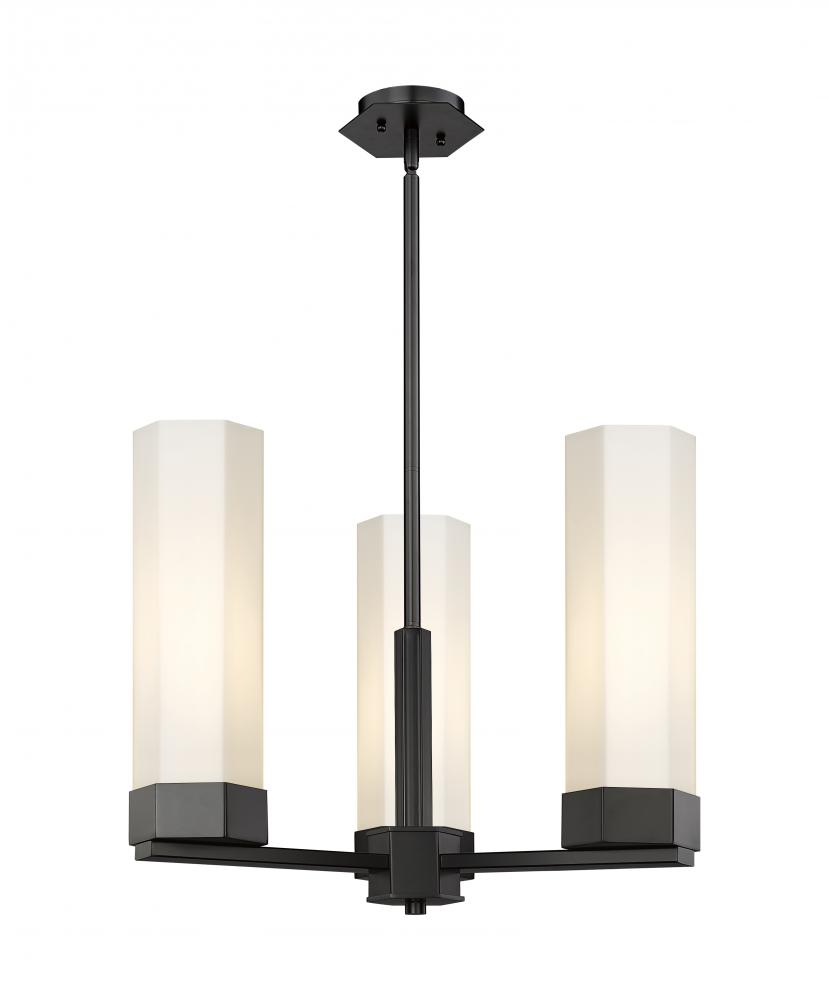 Claverack - 3 Light - 22 inch - Matte Black - Pendant