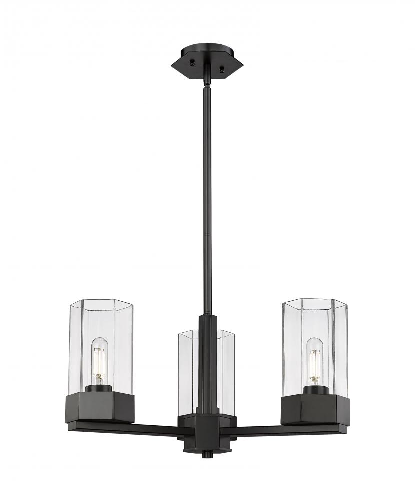 Claverack - 3 Light - 22 inch - Matte Black - Pendant