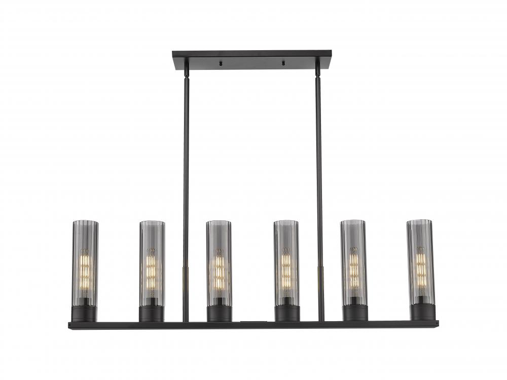 Empire - 6 Light - 44 inch - Matte Black - Linear Pendant