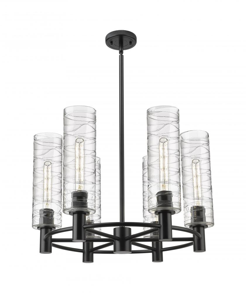 Crown Point - 6 Light - 24 inch - Matte Black - Chandelier