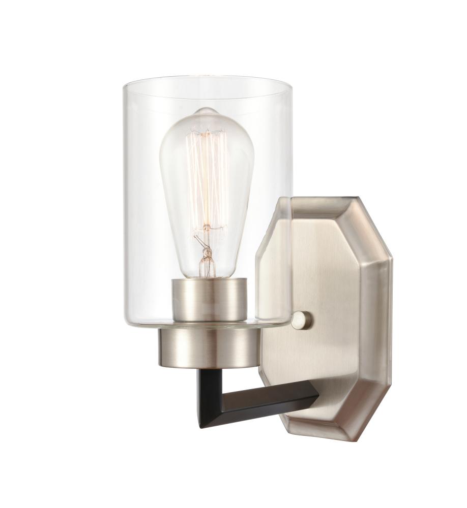 Mila - 1 Light - 4 inch - Black Satin Nickel - Sconce