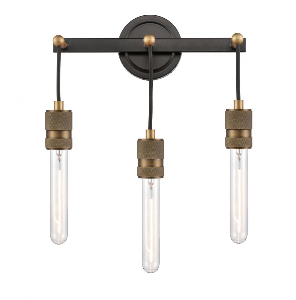 Ellis - 3 Light - 14 inch - Black Antique Brass - Bath Vanity Light