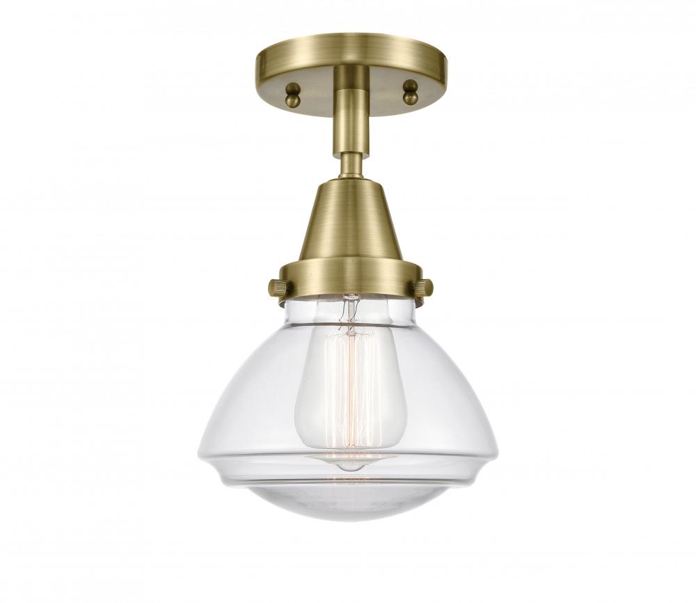 Olean - 1 Light - 7 inch - Antique Brass - Flush Mount