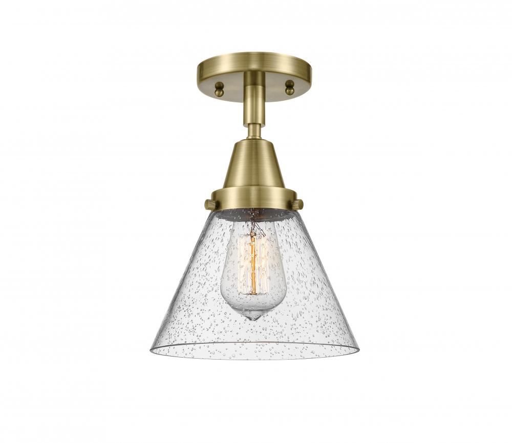 Cone - 1 Light - 8 inch - Antique Brass - Flush Mount