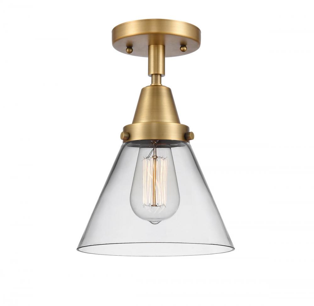 Cone - 1 Light - 8 inch - Brushed Brass - Flush Mount