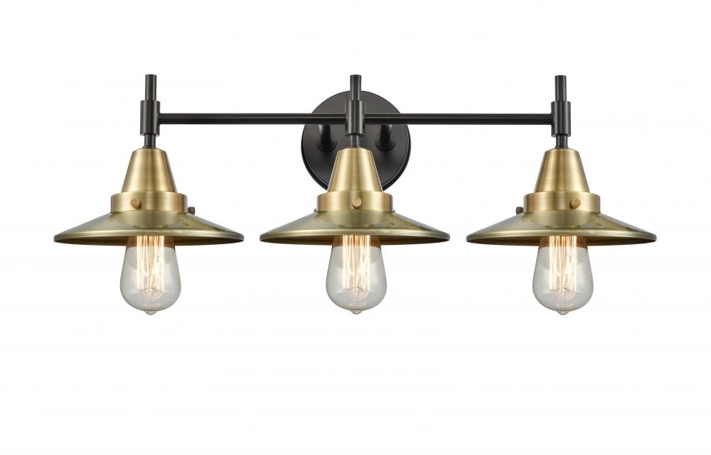 Railroad - 3 Light - 26 inch - Black Antique Brass - Bath Vanity Light