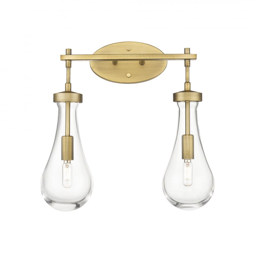 Owego - 2 Light - 17 inch - Brushed Brass - Bath Vanity Light