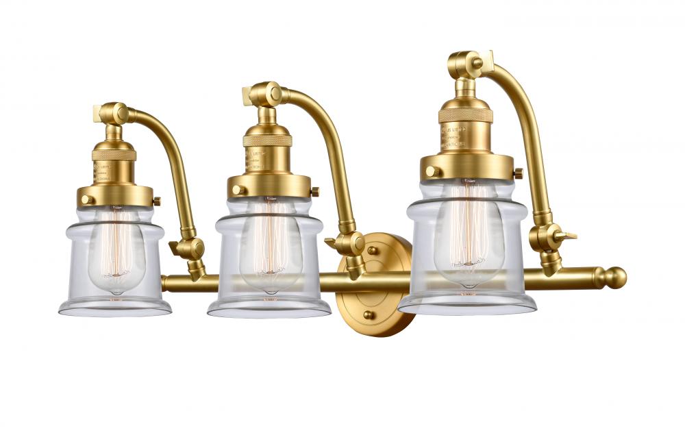 Canton - 3 Light - 28 inch - Satin Gold - Bath Vanity Light