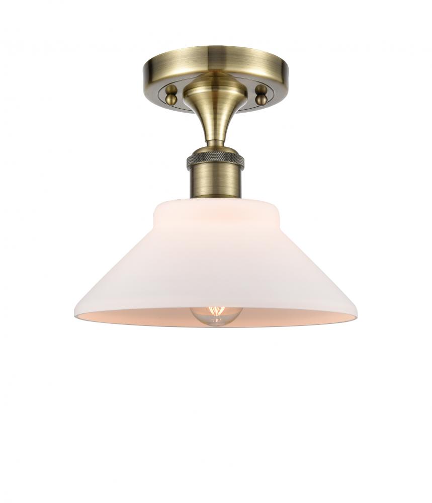 Orwell - 1 Light - 8 inch - Antique Brass - Semi-Flush Mount