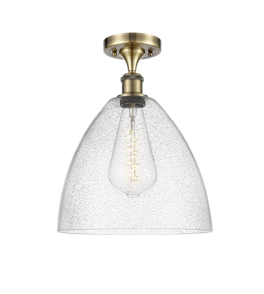 Bristol - 1 Light - 12 inch - Antique Brass - Semi-Flush Mount