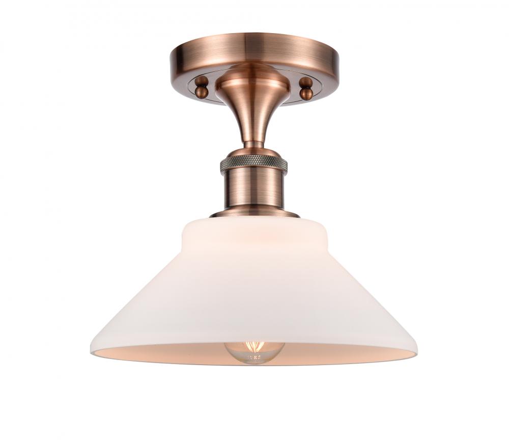 Orwell - 1 Light - 8 inch - Antique Copper - Semi-Flush Mount