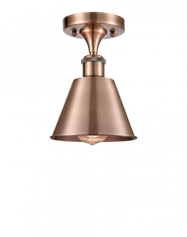 Smithfield - 1 Light - 7 inch - Antique Copper - Semi-Flush Mount