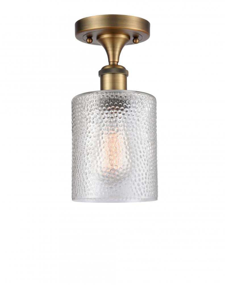 Cobbleskill - 1 Light - 5 inch - Brushed Brass - Semi-Flush Mount