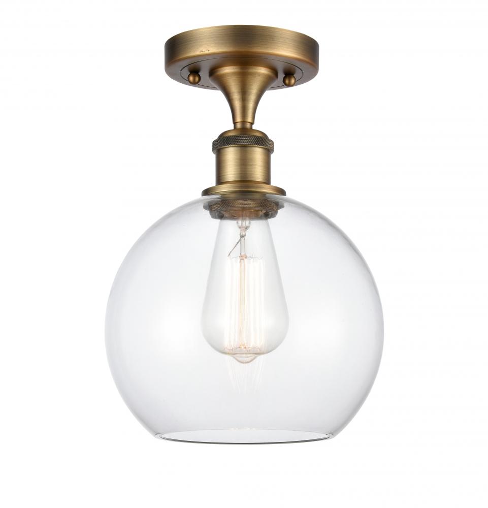 Athens - 1 Light - 8 inch - Brushed Brass - Semi-Flush Mount