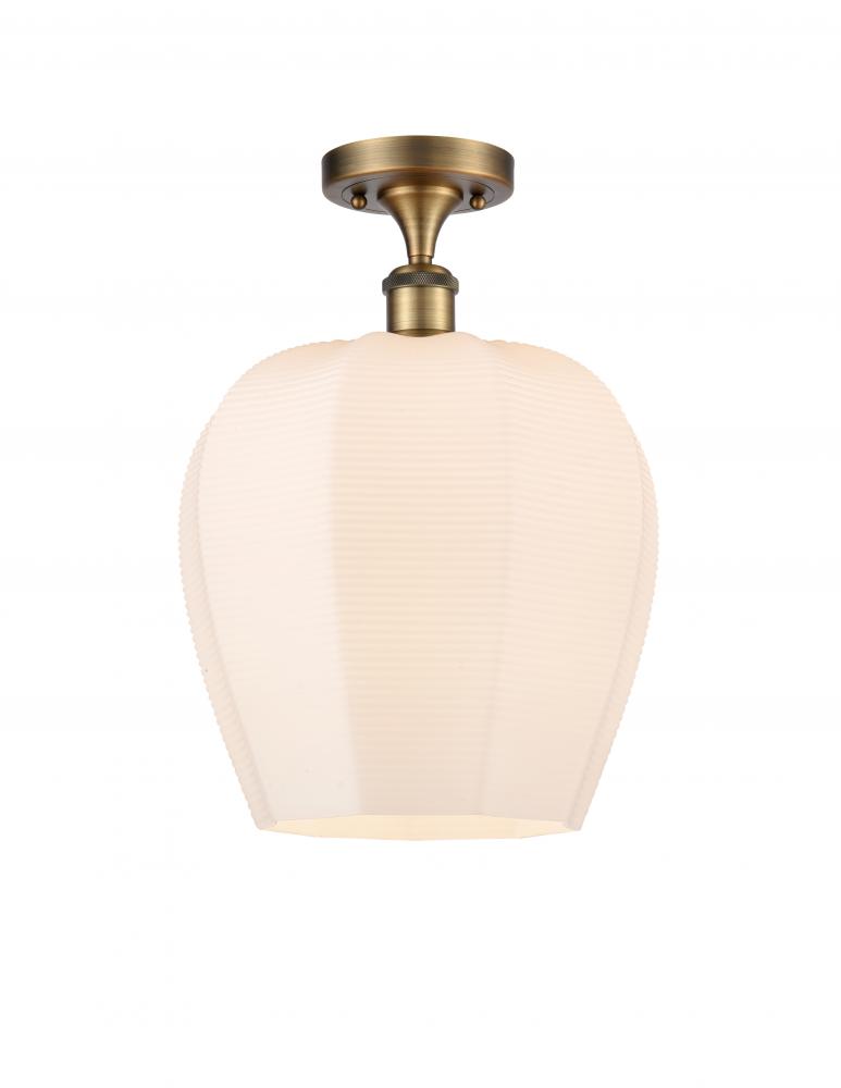 Norfolk - 1 Light - 12 inch - Brushed Brass - Semi-Flush Mount