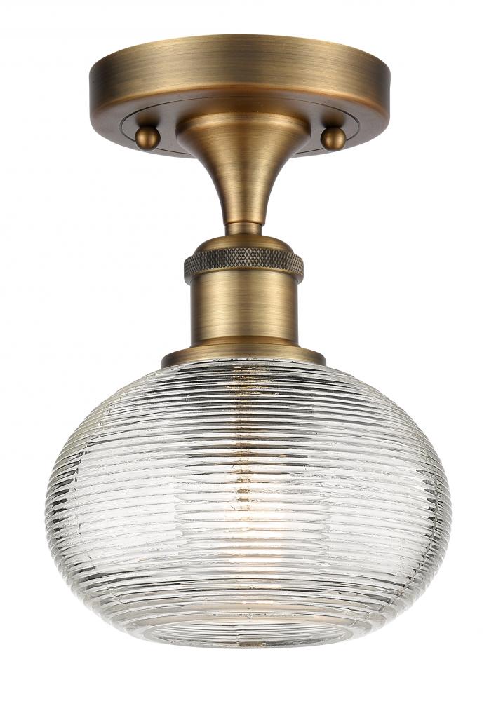 Ithaca - 1 Light - 6 inch - Brushed Brass - Semi-Flush Mount