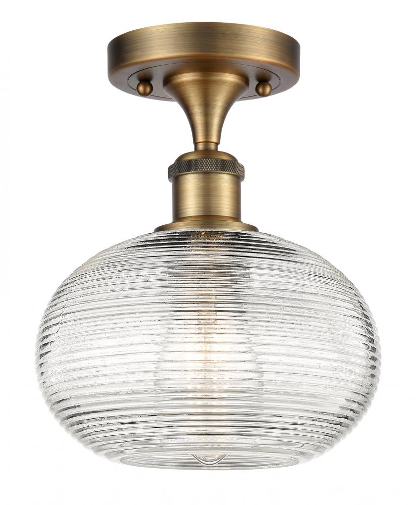 Ithaca - 1 Light - 8 inch - Brushed Brass - Semi-Flush Mount