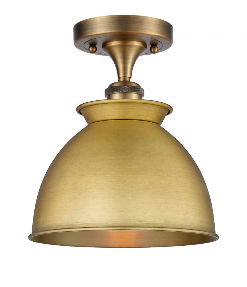 Adirondack - 1 Light - 8 inch - Brushed Brass - Semi-Flush Mount