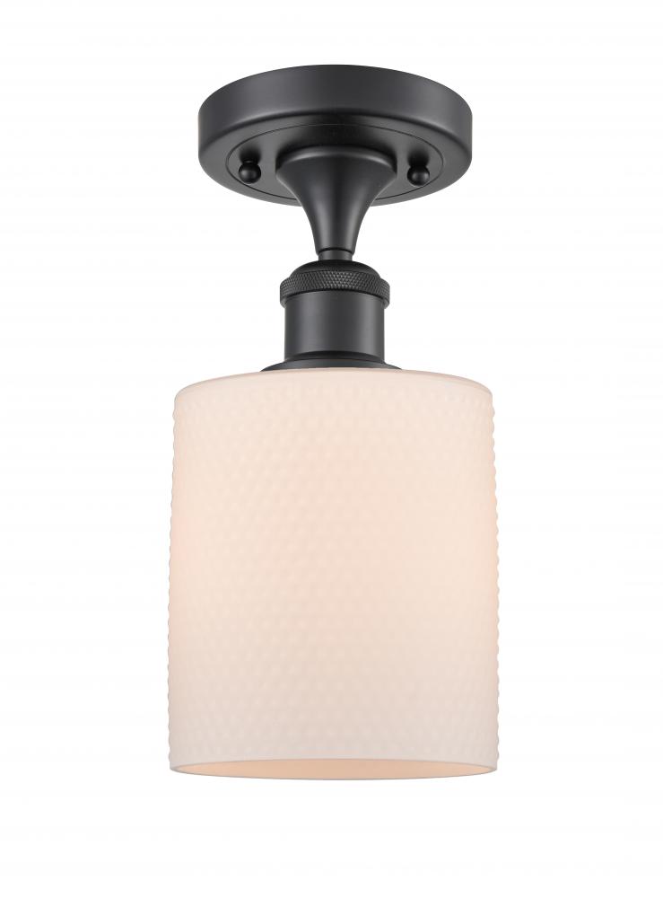 Cobbleskill - 1 Light - 5 inch - Matte Black - Semi-Flush Mount