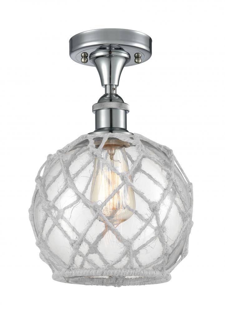 Farmhouse Rope - 1 Light - 8 inch - Polished Chrome - Semi-Flush Mount