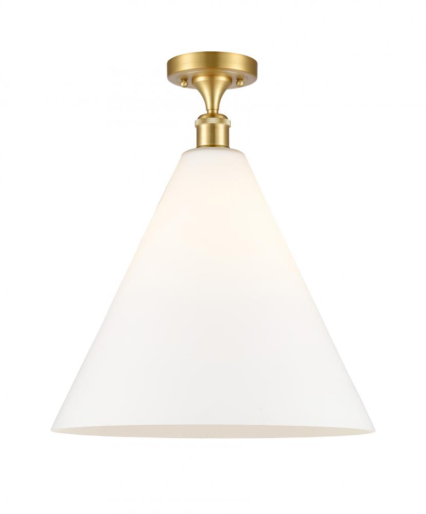 Berkshire - 1 Light - 16 inch - Satin Gold - Semi-Flush Mount