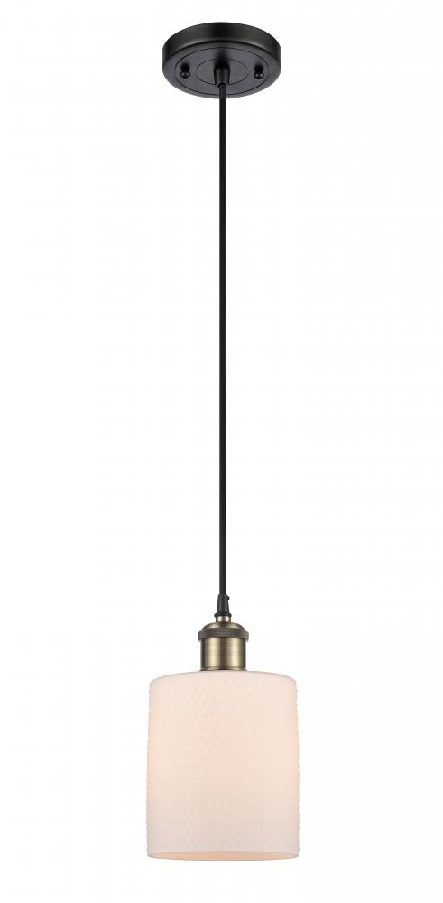 Cobbleskill - 1 Light - 5 inch - Black Antique Brass - Cord hung - Mini Pendant