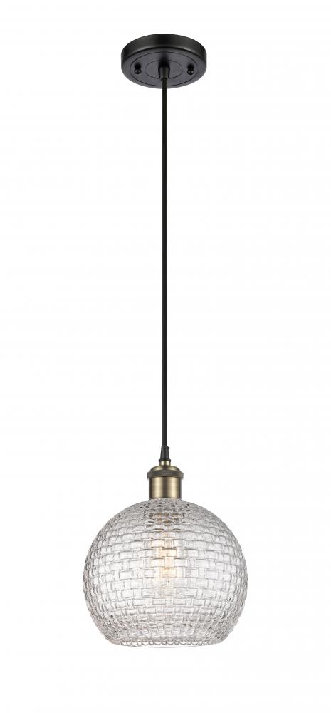 Athens - 1 Light - 8 inch - Black Antique Brass - Cord hung - Mini Pendant