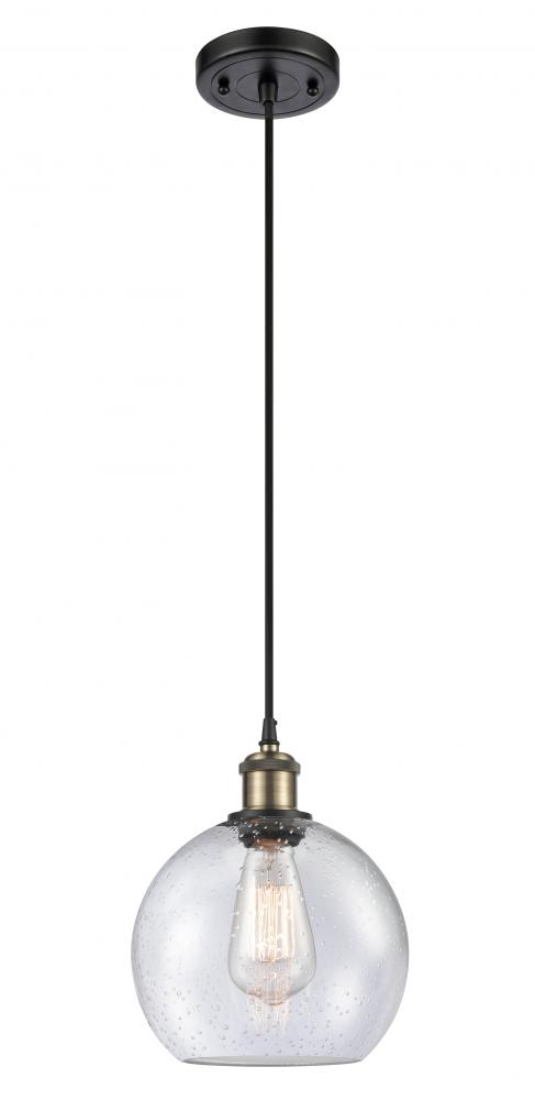 Athens - 1 Light - 8 inch - Black Antique Brass - Cord hung - Mini Pendant