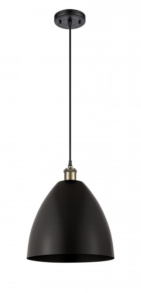 Bristol - 1 Light - 12 inch - Black Antique Brass - Cord hung - Mini Pendant