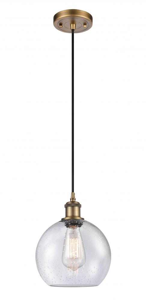 Athens - 1 Light - 8 inch - Brushed Brass - Cord hung - Mini Pendant