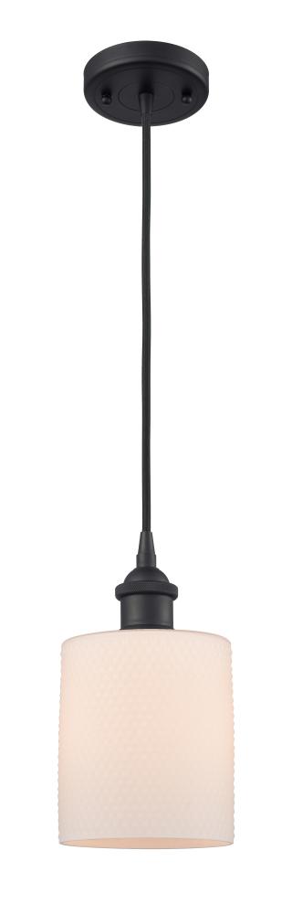 Cobbleskill - 1 Light - 5 inch - Matte Black - Cord hung - Mini Pendant