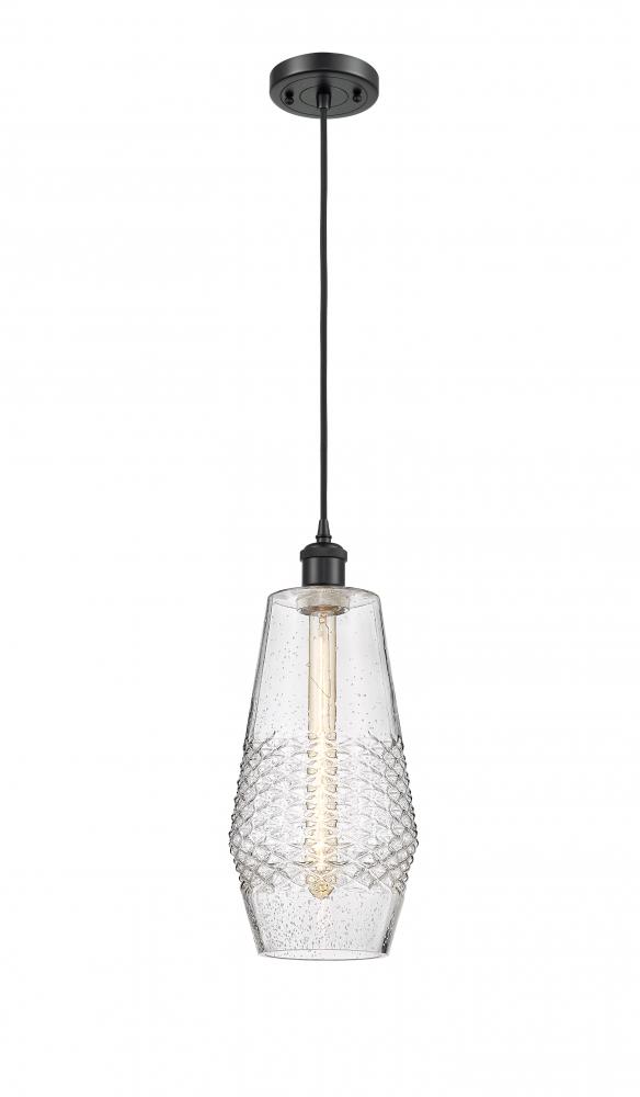 Windham - 1 Light - 7 inch - Matte Black - Cord hung - Mini Pendant