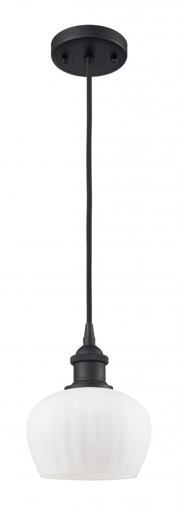 Fenton - 1 Light - 7 inch - Matte Black - Cord hung - Mini Pendant