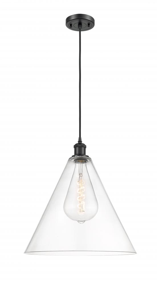 Berkshire - 1 Light - 16 inch - Matte Black - Cord hung - Pendant