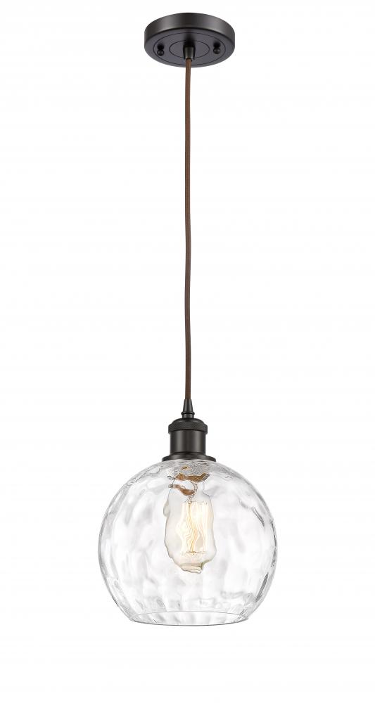 Athens Water Glass - 1 Light - 8 inch - Oil Rubbed Bronze - Cord hung - Mini Pendant